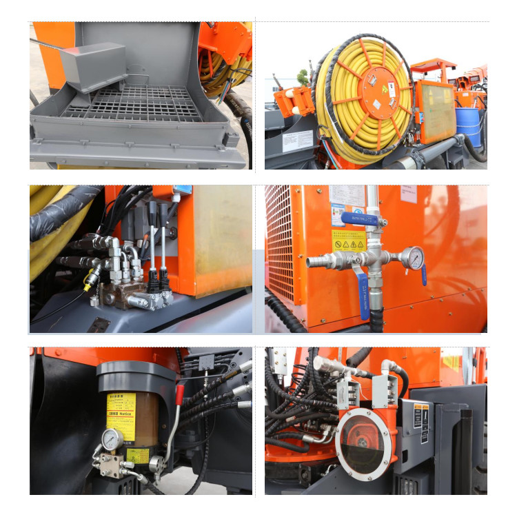 Tunnel Mining Wet Mix Shotcrete Machine 4×4 Drive PLC Control