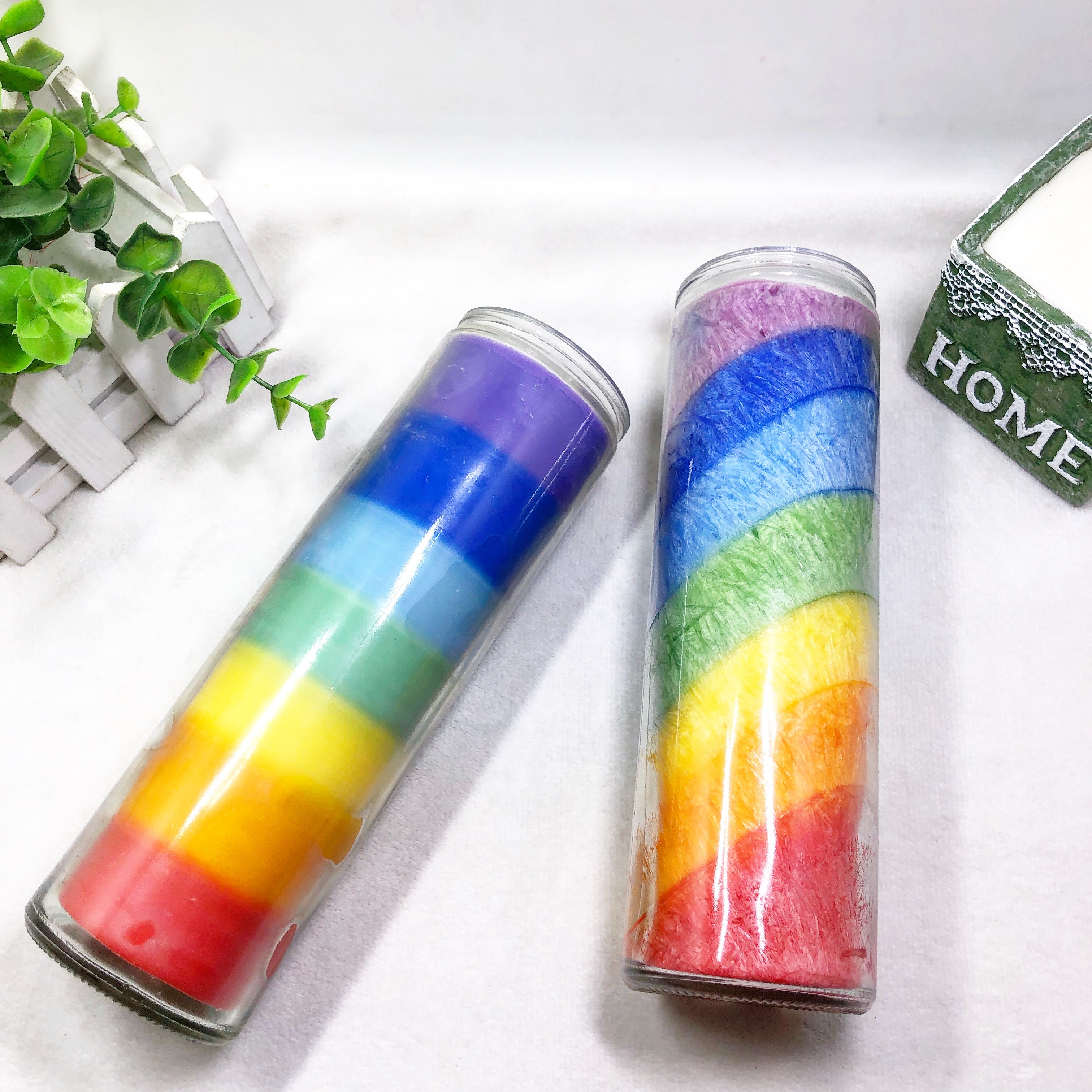 Religious Glass Jar Paraffin Wax 7 Day Prayer Candles