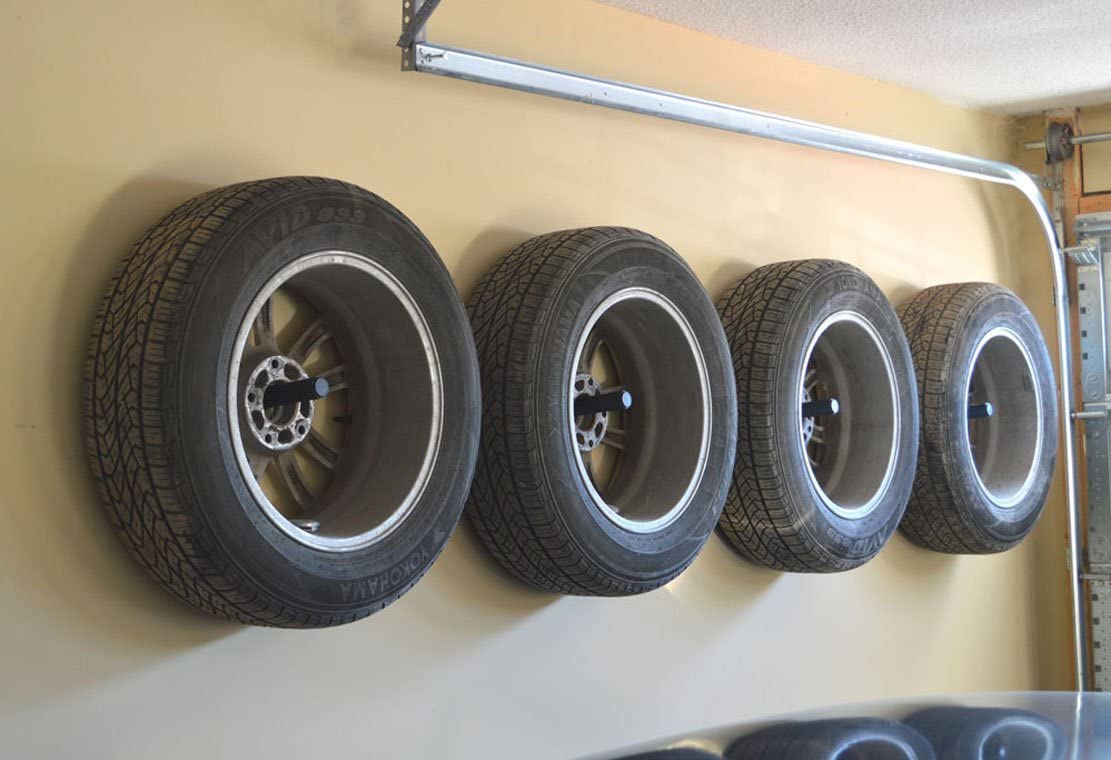 Functional Wall Shelf Support Heavy Duty Multifunction Steel Garage Tire Rack