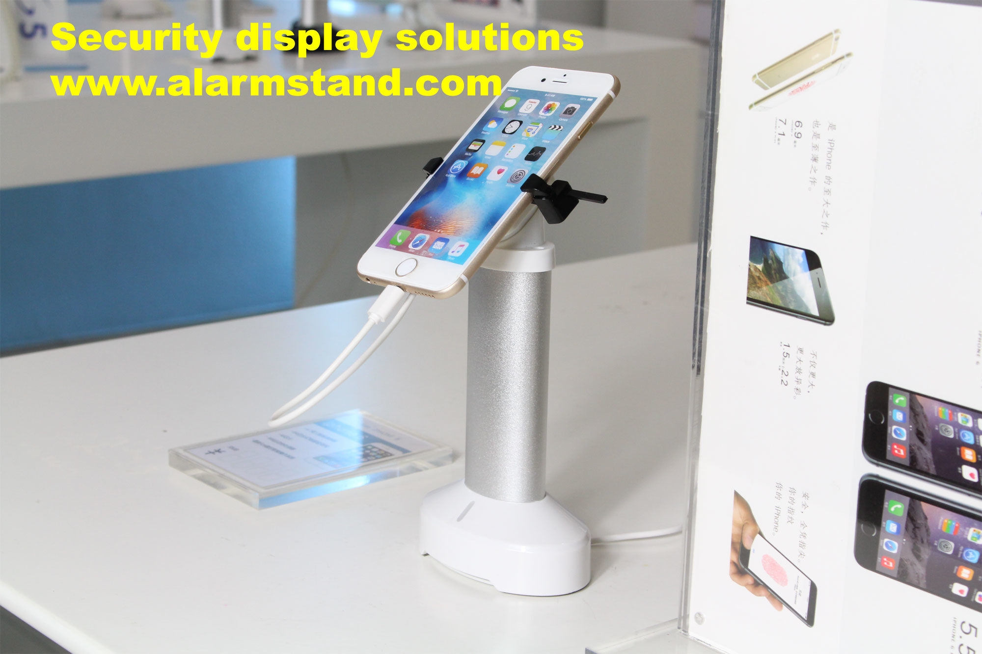 COMER security alarm smartphone cable lock counter display with high anti-theft gripper locker