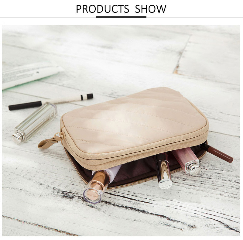Double Zipper Bridesmaid Gift Waterproof PU Cosmetic Bag