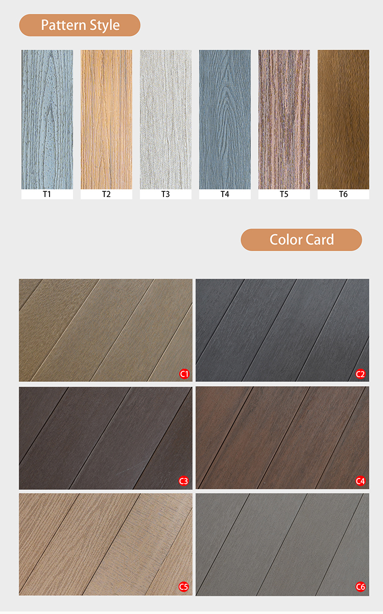 Co-extrusion Stunning Arch Solid Decking for Luxury Patios Thickness Above 18mm