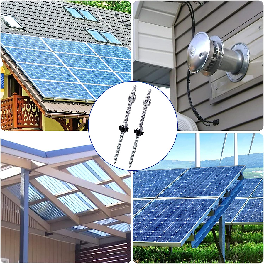 Aluminum Stainless Steel 304 Hanger Bolts for Solar Mounting Various Sizes Directly Sell