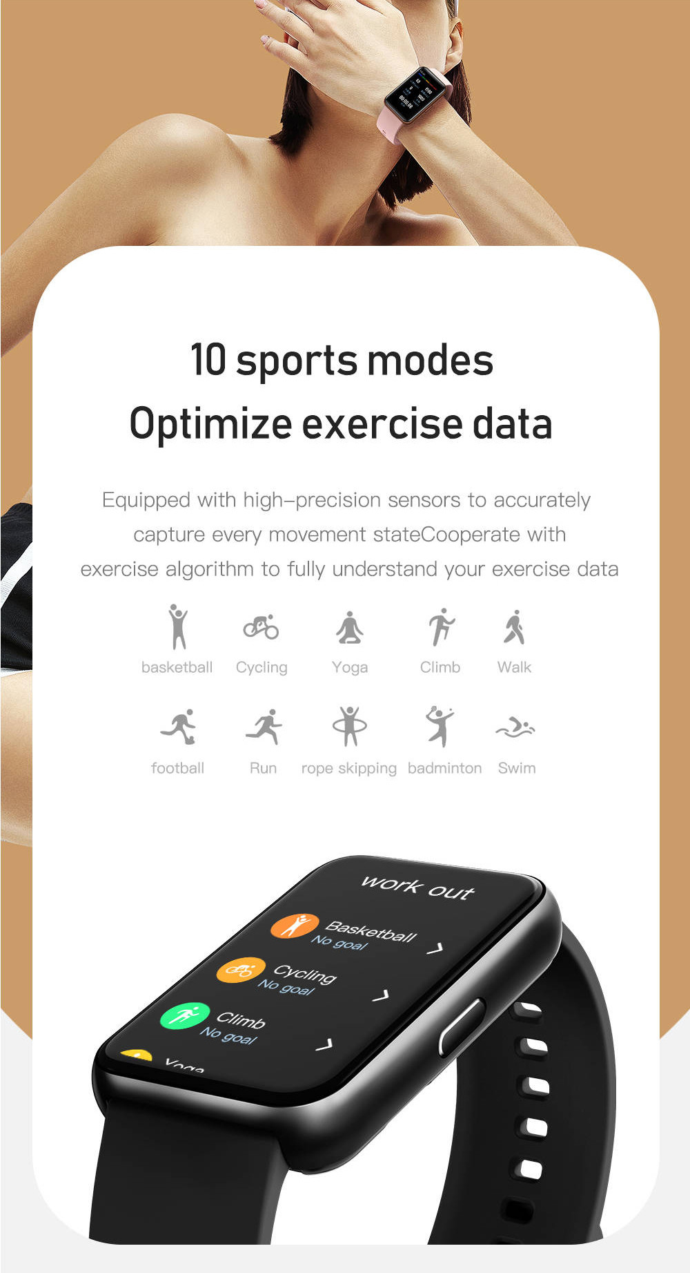 Full Touch Smart Watch For Girls Play Music Do The Exercise PPG BP Monitor