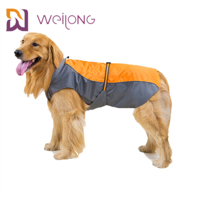 Low Permeability Reflective Stripe Buckle Dog Rain Suit Large Dog Raincoat