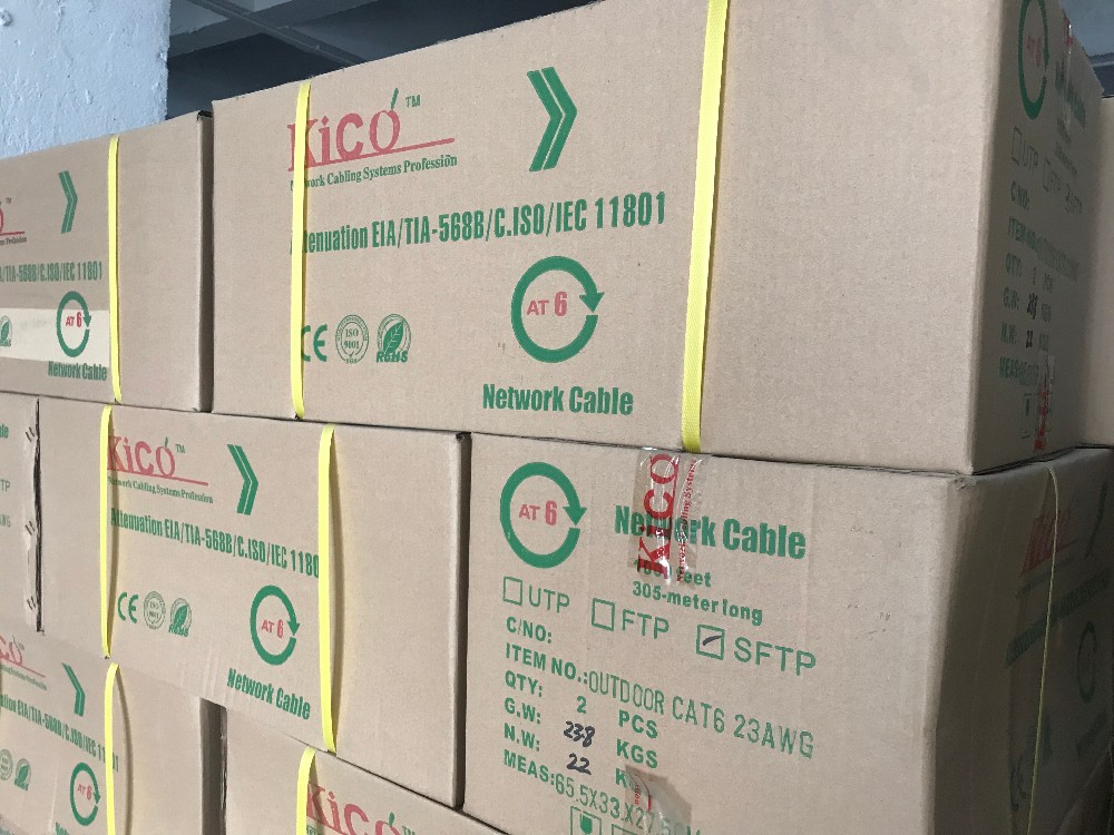 Outdoor UTP Network Cable Cat6 23awg HDPE Insulation CCA/CU Conductor