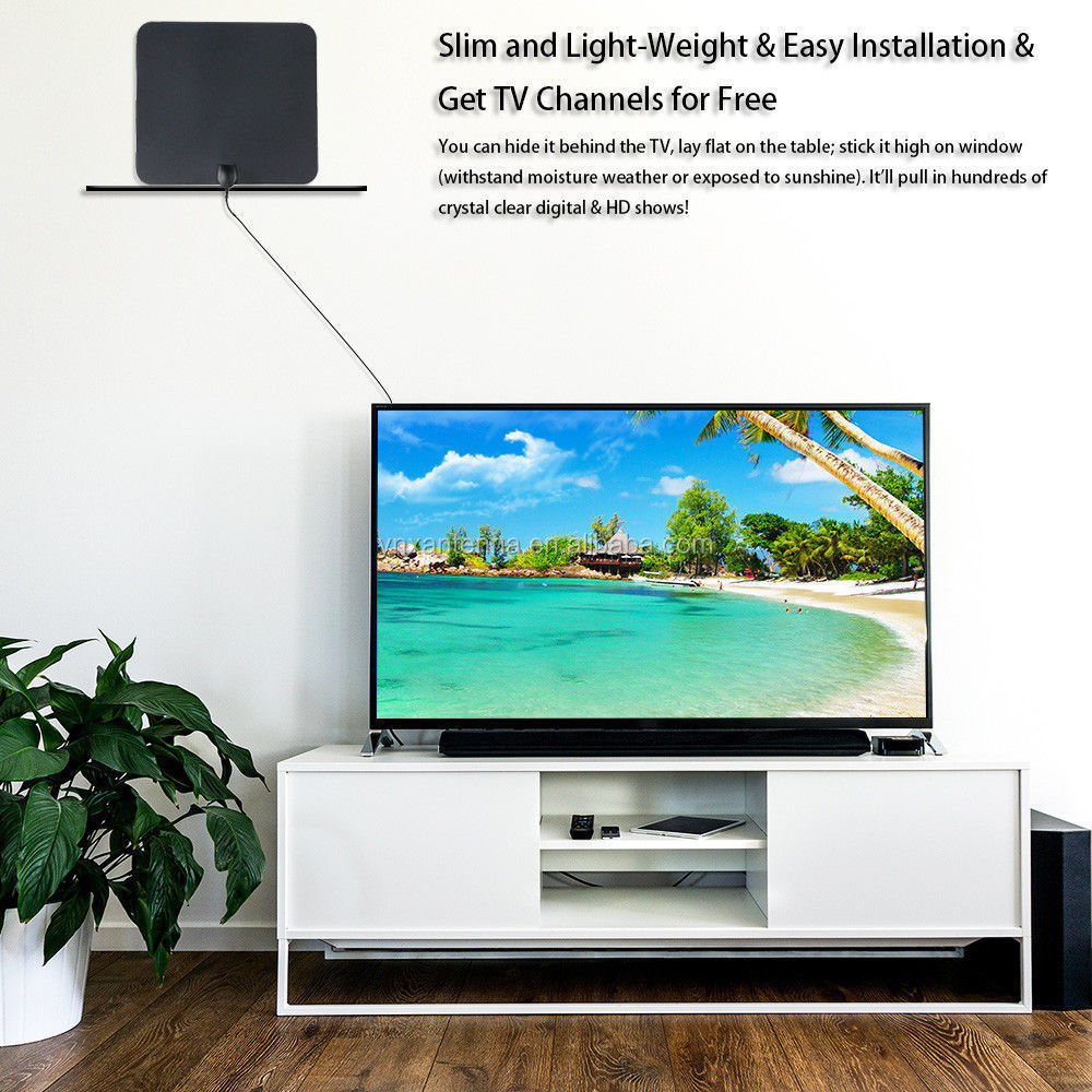 Indoor Tv Antenna 50 Miles Amplified Hd Digital Adapter with IEC Connector 30g Weight