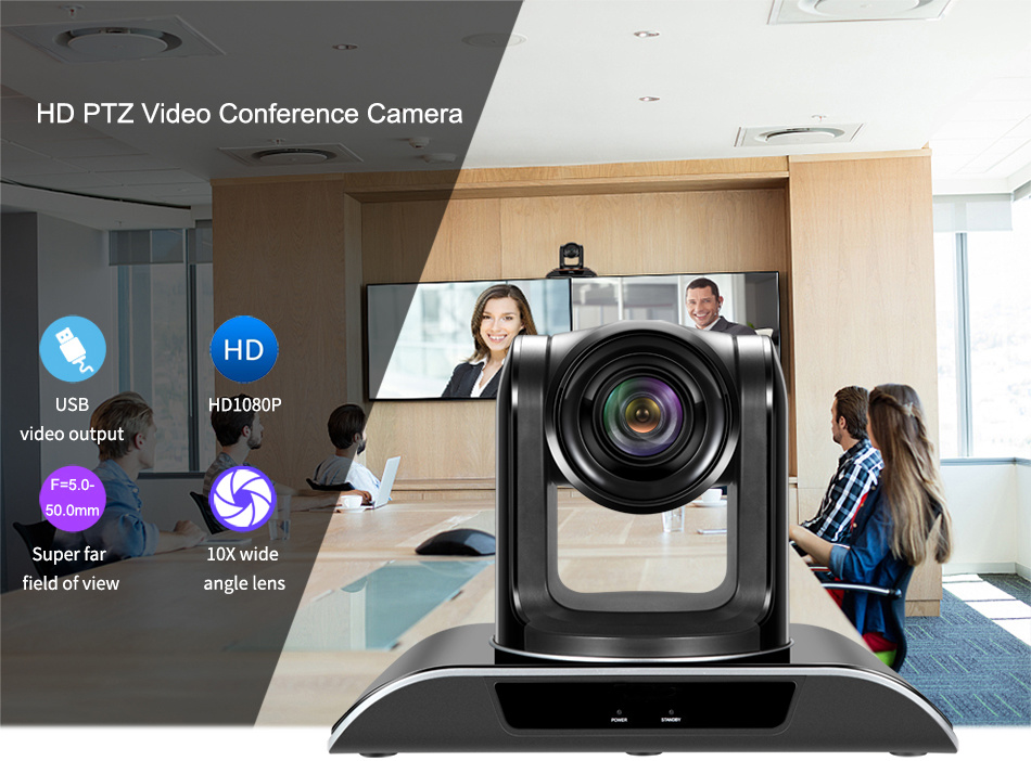 1080P High Resolution Video Ultra Wide Angle Conference Camera with No Video Distortion