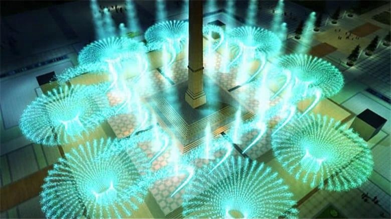 Candle light garden type music dancing floor dry fountain