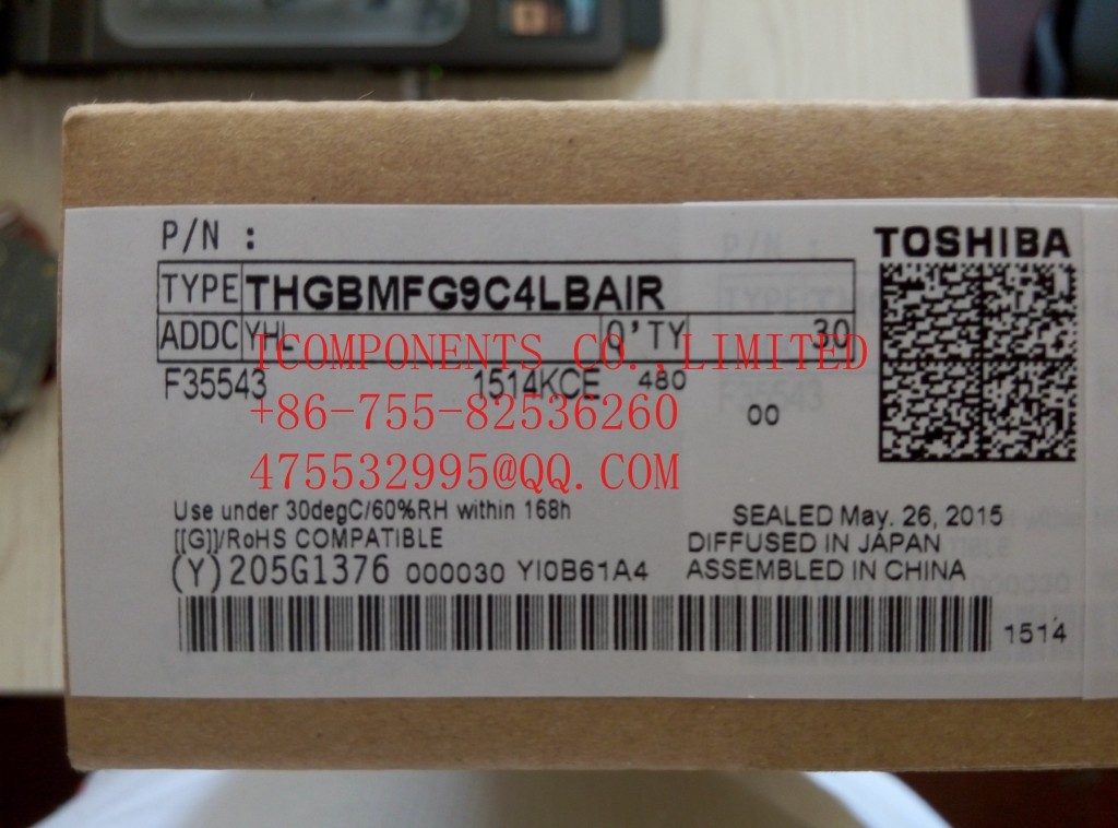 THGAF8G9T43BAIR KIOXIA NAND Flash Serial 64GB 2.7 to 3.6V 1166MB/s 153-Ball WFBGA (Alt: THGAF8G9T43BAIR)