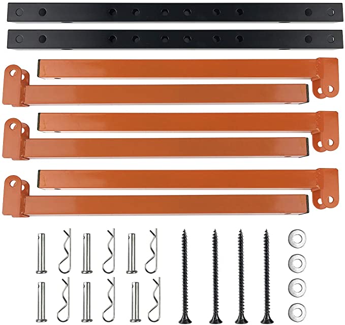 Bars Wall Mount Wood Organizer Lumber Storage Metal Rack with 3-Level