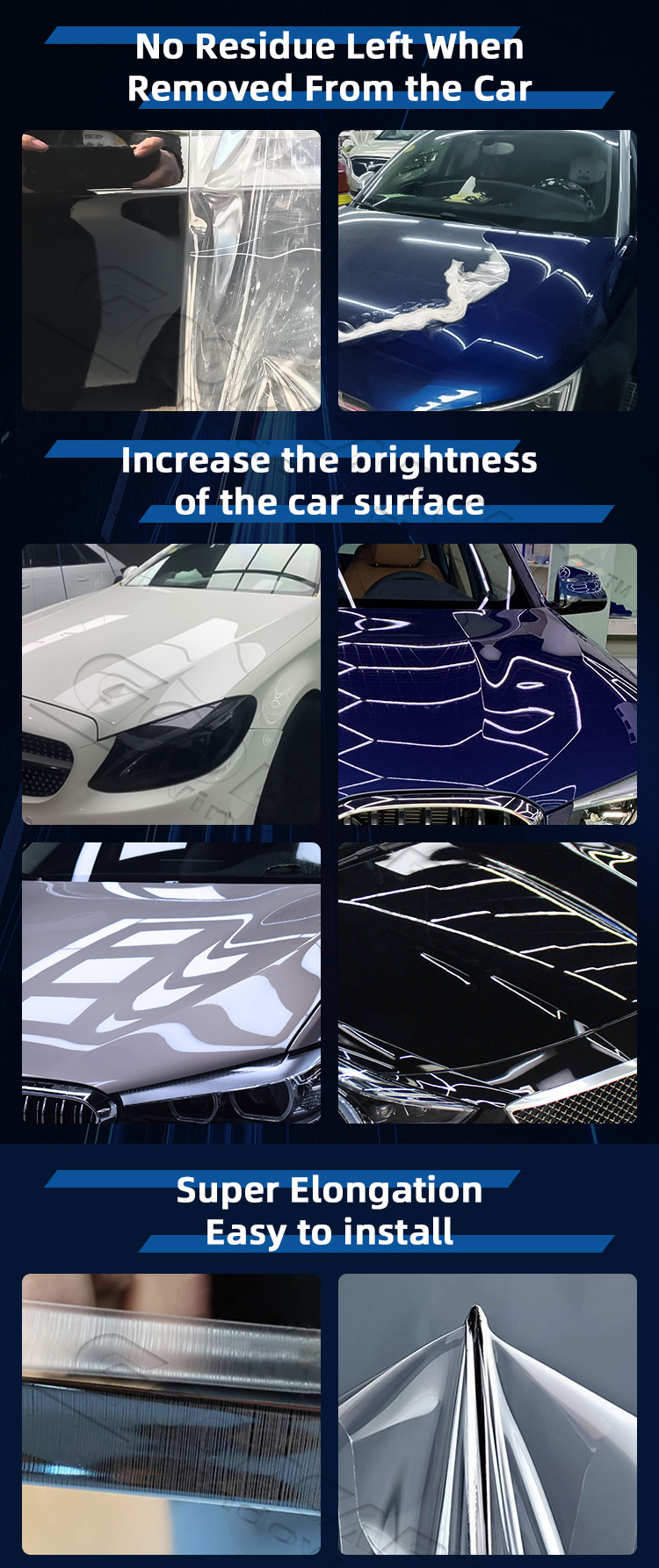 S+Series TPU 7.5mil Self Healing PPF Quick Repair Car Paint Protection Film
