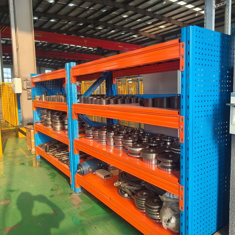 Rivet Customizable 5 shelf metal storage rack In Black / Orange / Blue