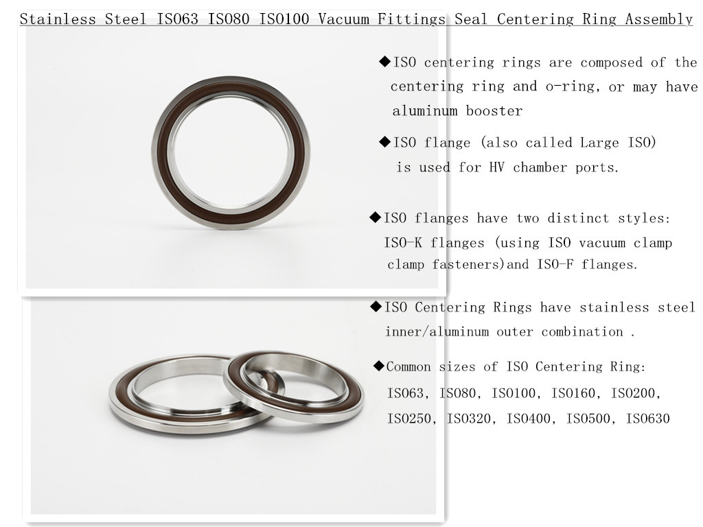ISO Certified KF Vacuum Fittings Centering Ring Stainless Steel Sealing