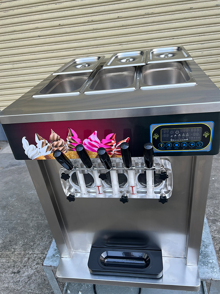 R410a R134A Refrigerant Soft Serve Ice Cream Machine 5 Flavors Commercial Maker English Operating Language