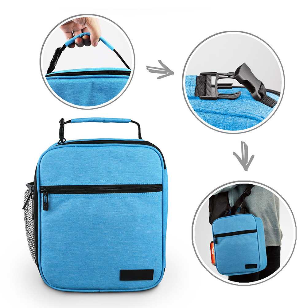 Spacious Adult Oxford Insulated Lunch Bag With Embroidery Logo
