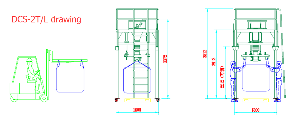 2000kg Jumbo Bag Limestone Putty Talc Powder Filling Machine