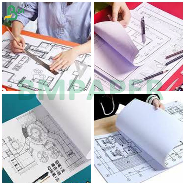 20lb Excellent Printing Blue CAD Bond Paper For Engineering Roll