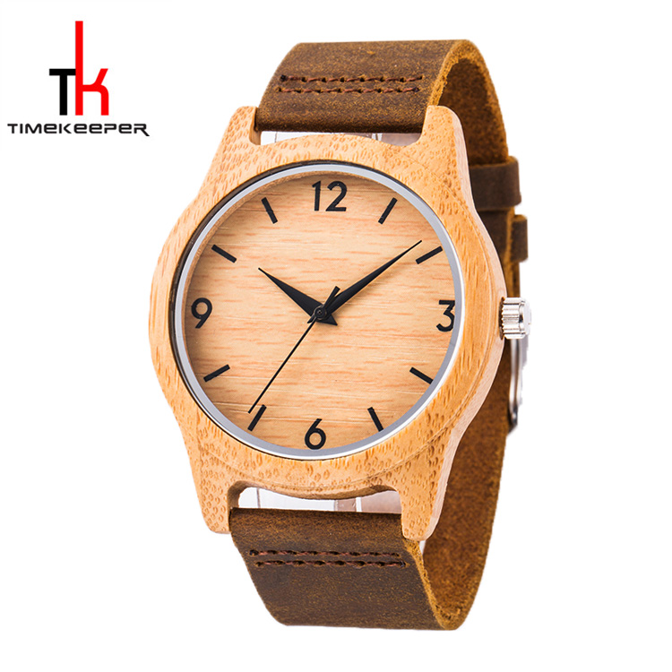 Bamboo Dial Japan Movement Cool Watch Custom Logo Big Face Best watches for Men