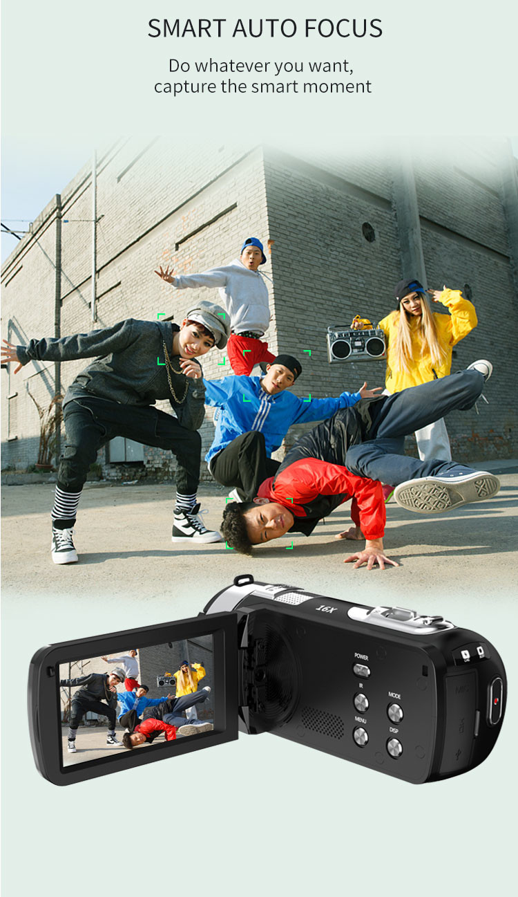 4k 30fps Waterproof Handheld Camcorder 48M EIS Handy HD Mini DV Camera