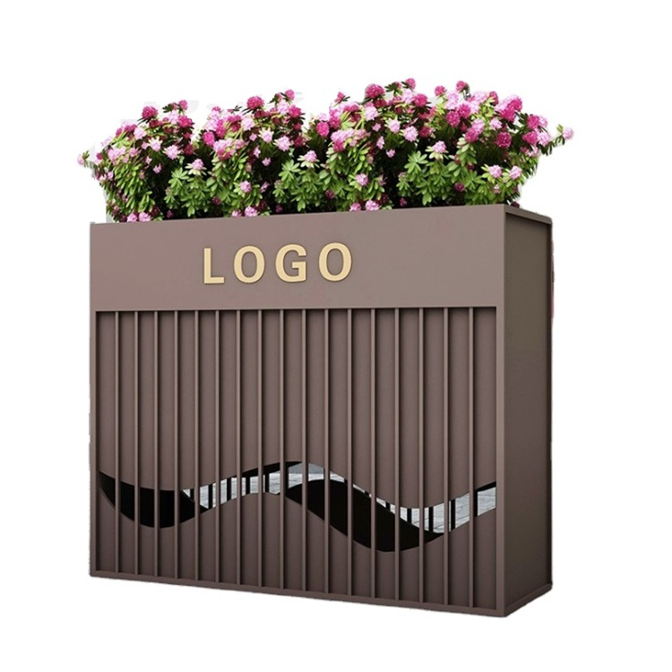 Custom hollow out flower pot extra large rectangular planter