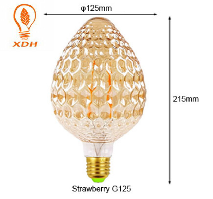 OEM Decorative Filament Bulbs Light 160Lm 4W Strawberry