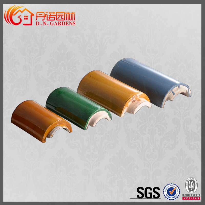 Old Chinese Style Glazed Gazebo Roof Tiles Yellow Color