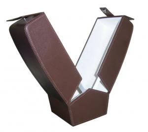 Buy cheap Luxury PU Leather Wine Packaging Box Single Bottle Wine Boxes With Leather String product