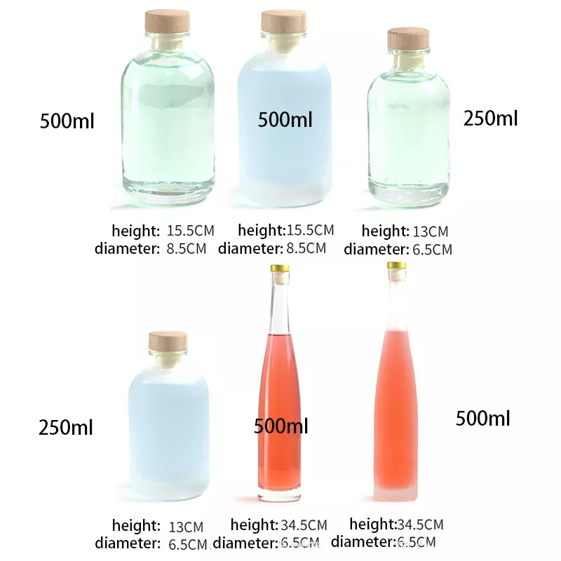 Custom Glass Bottle for Juice 750ml 1000ml 1500ml Empty Transparent PET Fruit Juice Beverage Bottle