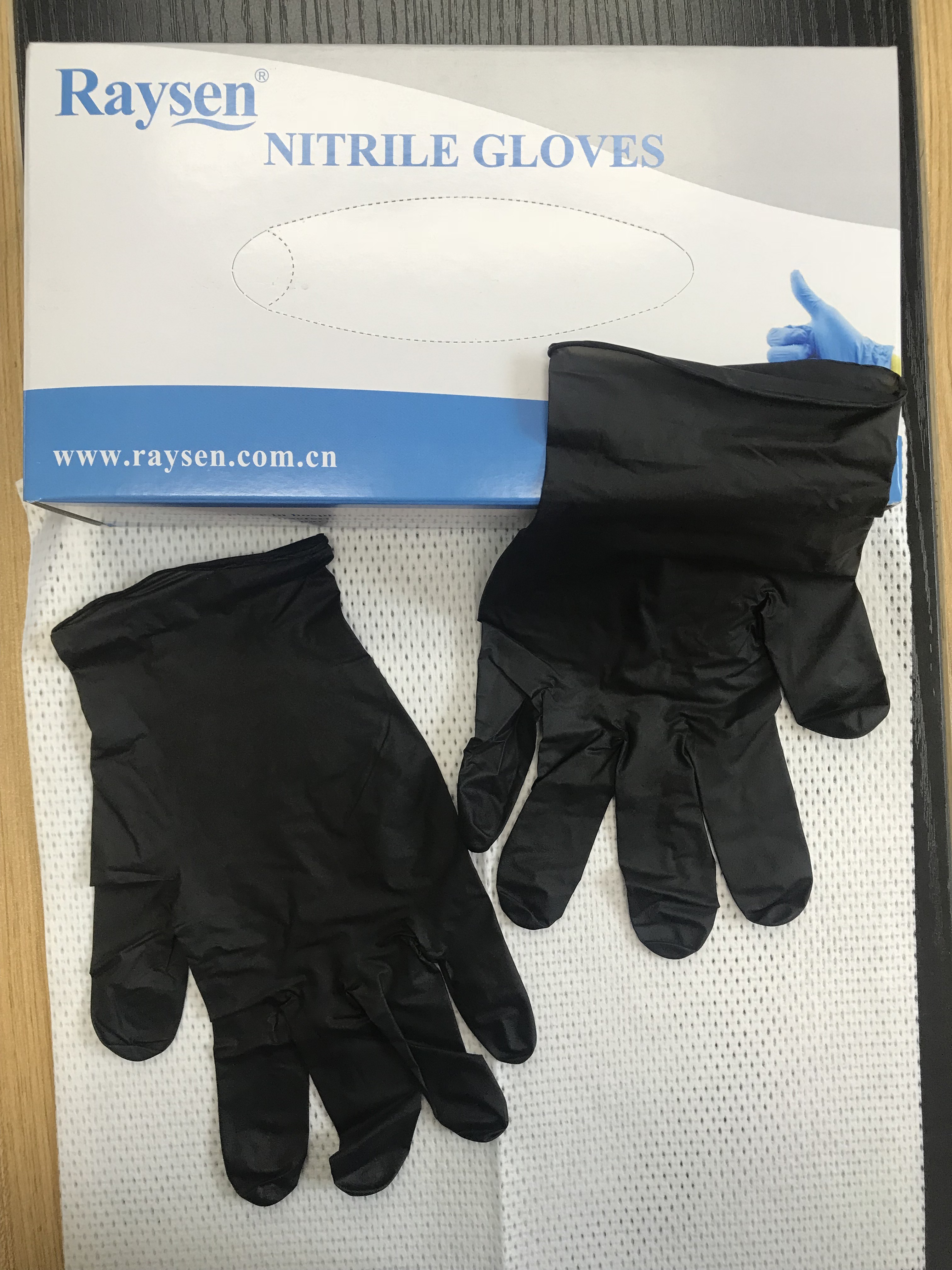 Hair Salon Beauty Black Nitrile Exam Gloves / Black Nitrile Examination Gloves