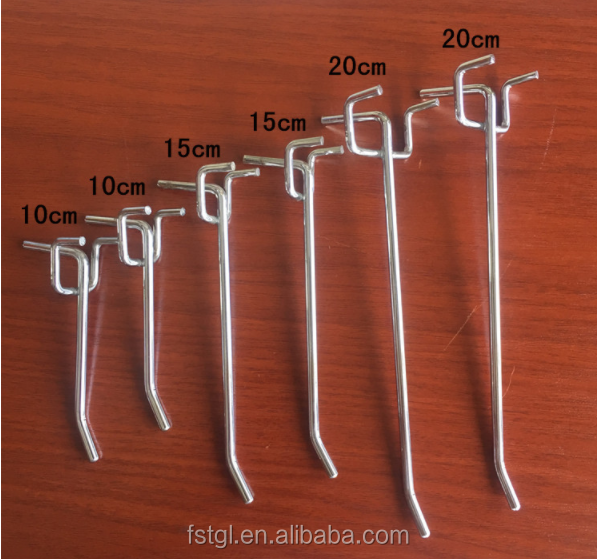 Pegboard Locking Security Display Hook Hole Spacing Steel Hooks for Supermarket Display
