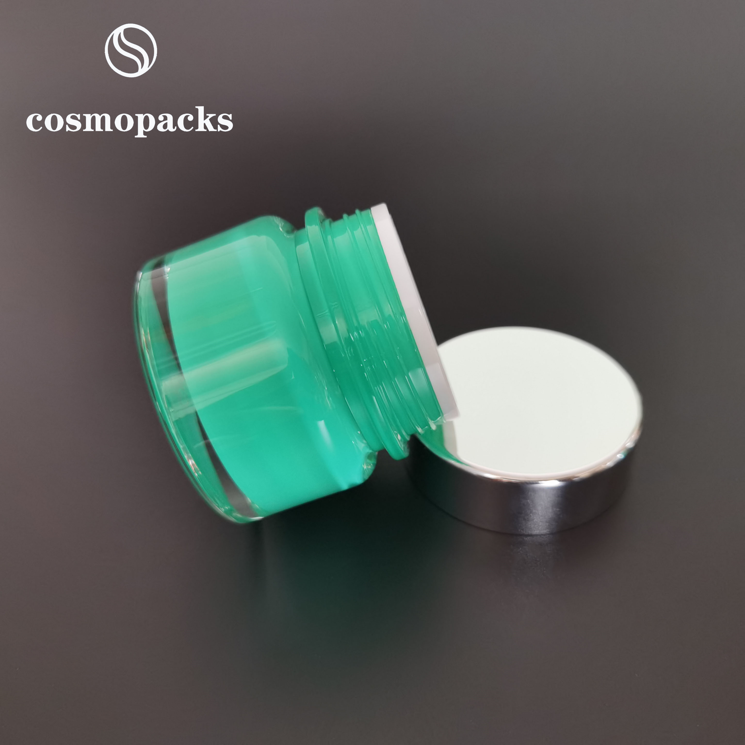 Light Green Round Facial Mask Cosmetic Cream Jars 30g Good Sealing