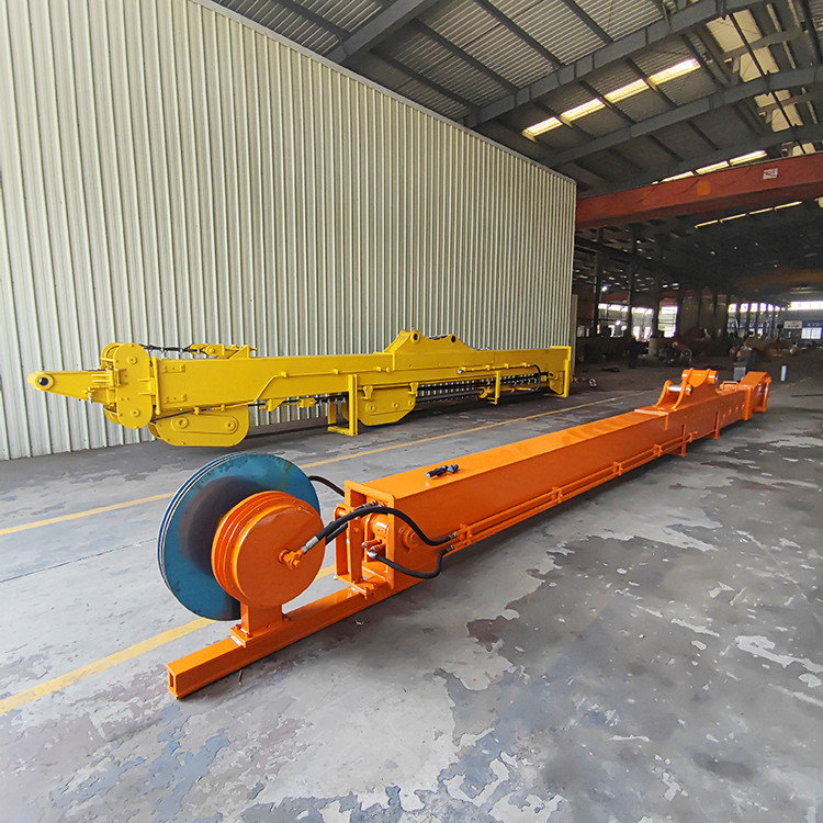 HD700 Steels Excavator Telescopic Boom With Clamshell Bucket For CAT Hitachi Volvo