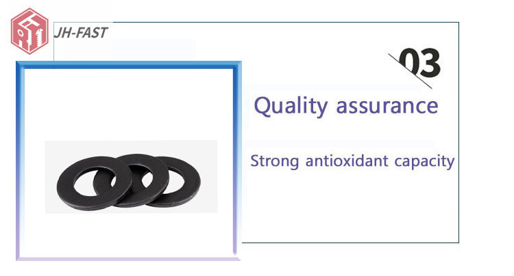 DIN Standard Black Zinc Plated Steel Flat Washer Custom Size 5mm Thickness M20 M8 M3 M4
