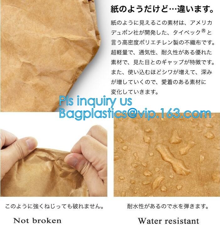 Cheap Lightweight Cheap Brown Custom Made Print Logo Water-proof Tyvek Paper Tote Shopping Bageco reusable promotion gif
