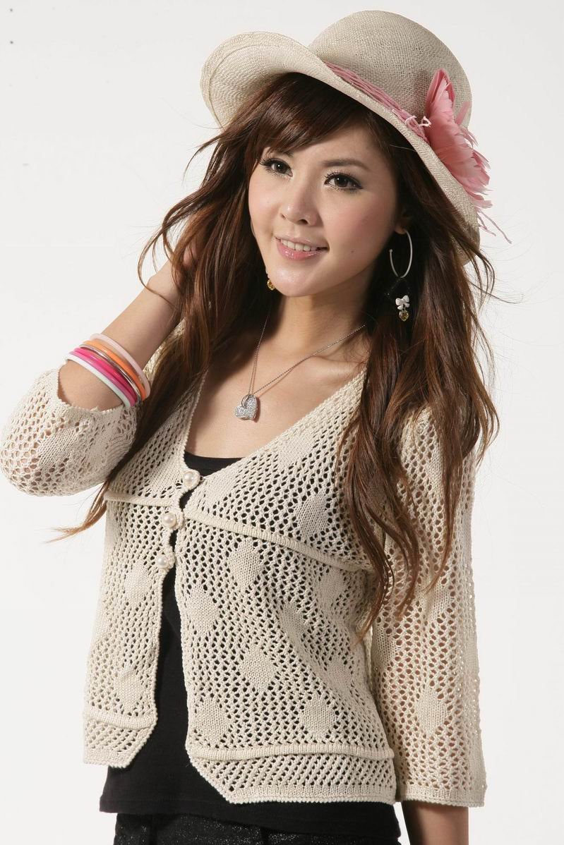 Ladies' elegant heart pattern pullover O neck long sleeve knitwear stylish Casual Slim knitted sweater Tops