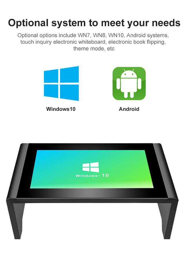 43 Inch Customization Smart Touch LCD Multitouch Coffee Table With Windows