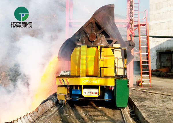 High temperature resistant rail battery hot metal ladle transfer cart