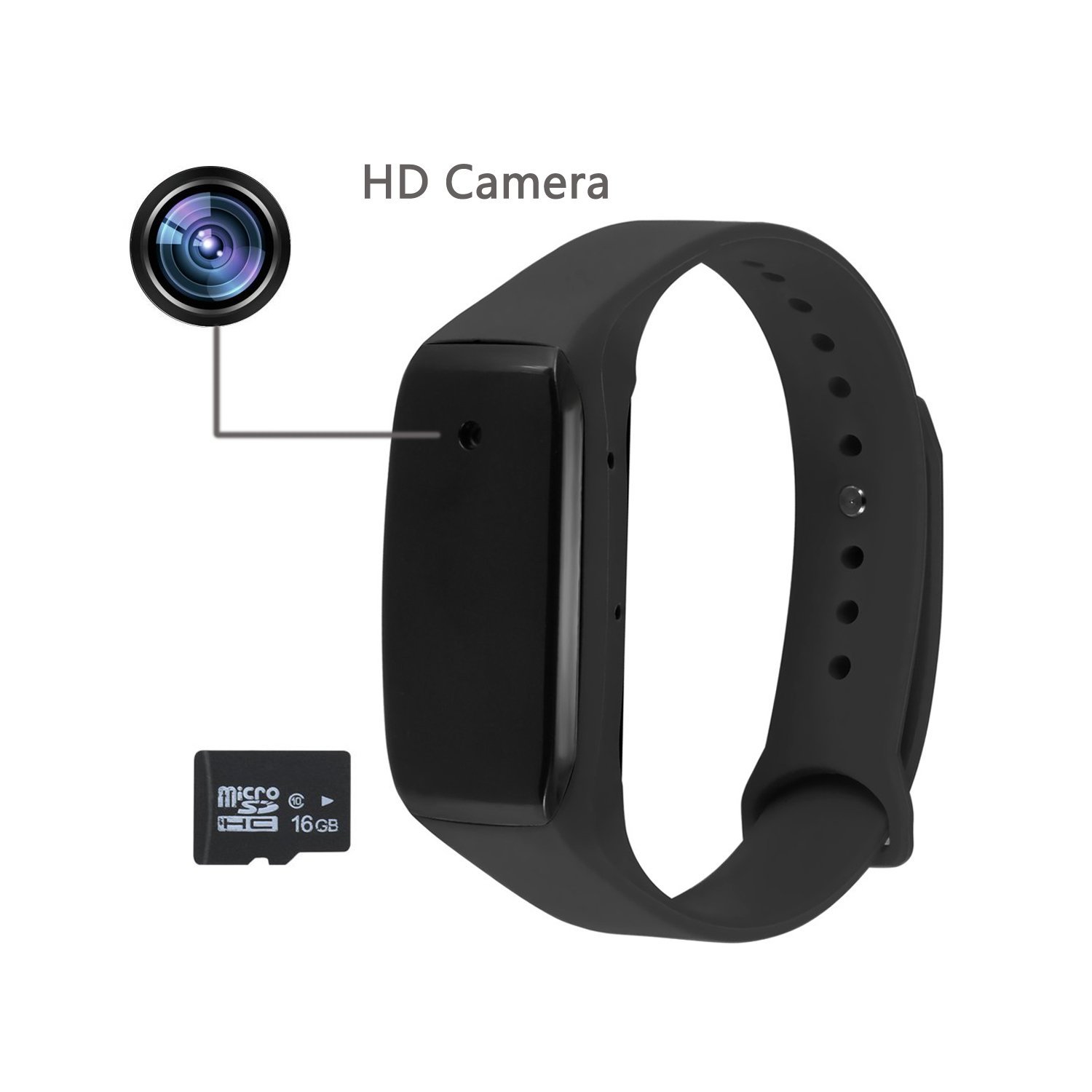 Spy Camera GSmade HD 1080p Hidden Camera 32GB Buckle Bracelet Sports Camera Rechargeable Portable Wristband Surveillance