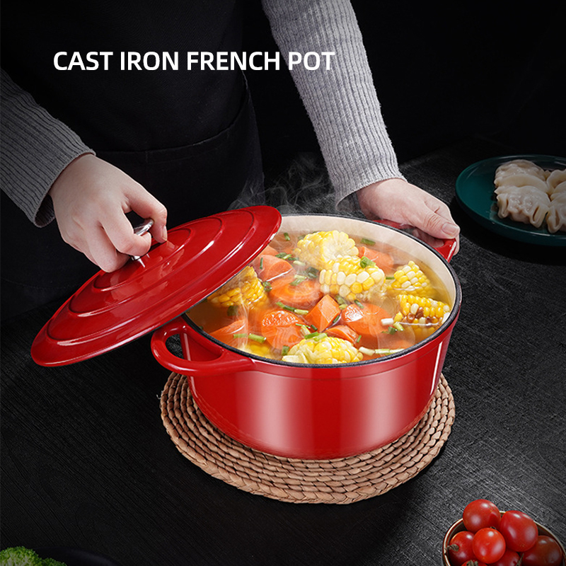 Multi Purpose Cookware Round Dutch Oven Enameled Cast Iron Soup Pot Non-stick Cooking Pot