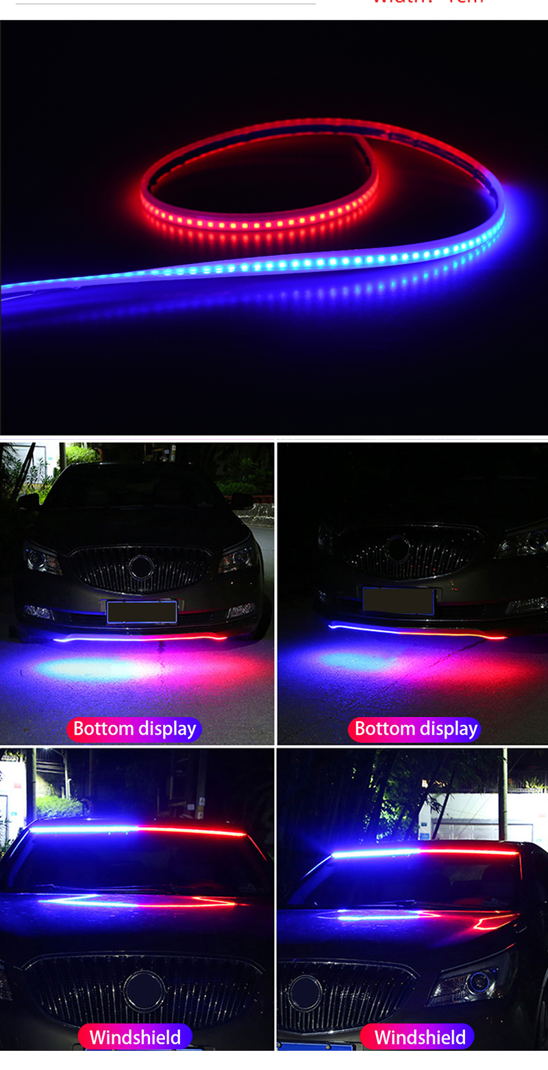 2pcs 12V Car LED Day Time Running Light Flexible Waterproof Strip Headlights DRL