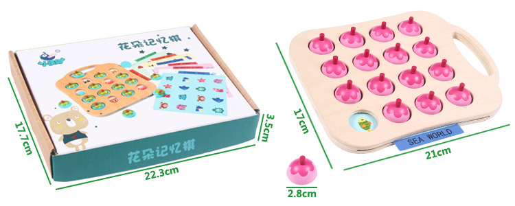 Montessori 3D Unisex Memory Match Puzzle Game Chess Toy