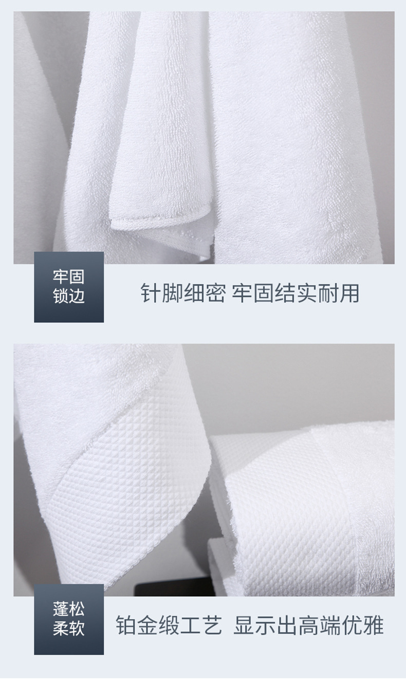 Delivery Time 7-15 Days Custom Logo 100% Cotton White Hotel Towels for Bathroom