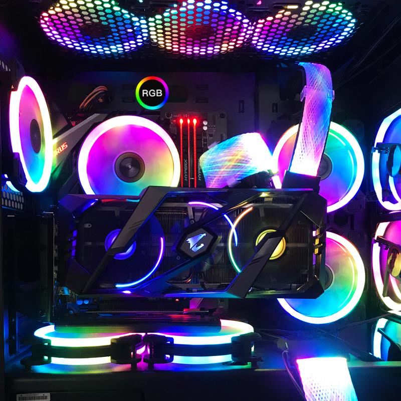 RGB PSU Extension Cable Kit to 8-Pin GPU Addressable ARGB Extension Sleeved Cable Kit Custom Power Supply Braided For Case