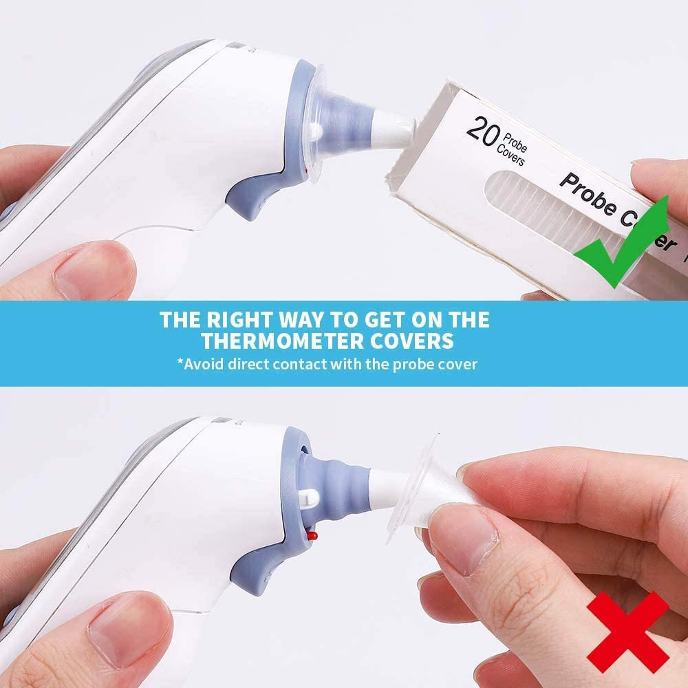BPA Free Disposable Ear Thermometer Probe Covers Refill Caps Soft Top