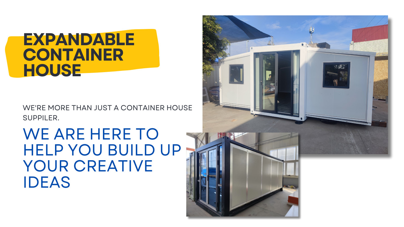 Flat 40ft Expandable Container Homes , 2 Bedroom Prefab Folding Container House