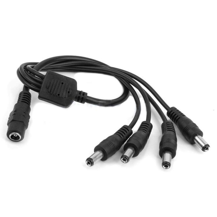1 to 4 ways 1 Female to 4 Male 5.5x2.1 mm DC Power Supply Splitter Cable for CCTV Camera LED