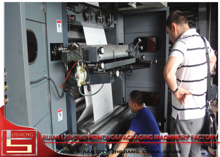 6 Colors Double Face Flexo Printing Machine For Handle Bag Printing