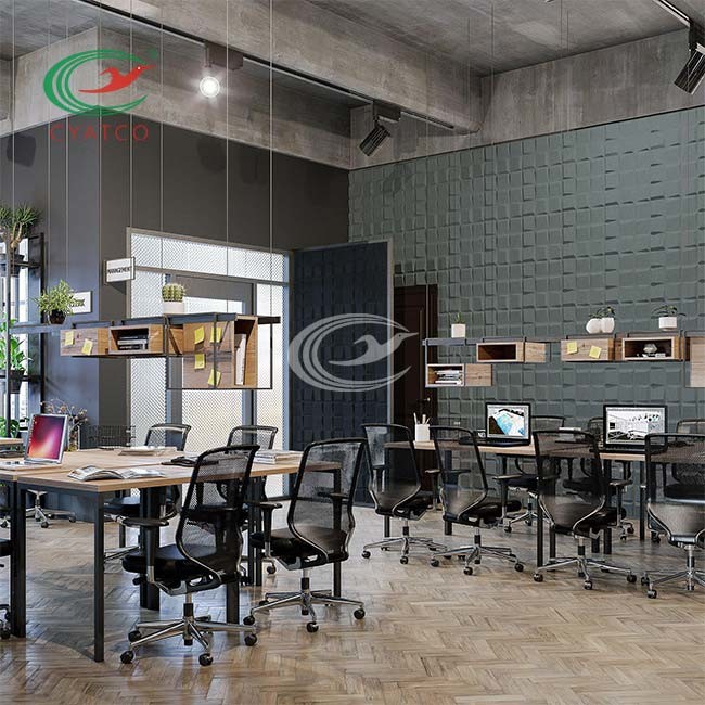 Cube 3D Textured Polyester Fiber Acoustic Panel Soundproof For KTV