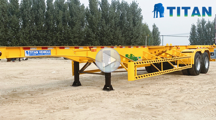 China 2 axle 40 foot shipping container skeletal combo trailer